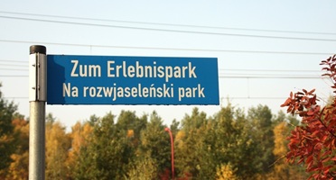 Schild zum Erlebnispark Teichland